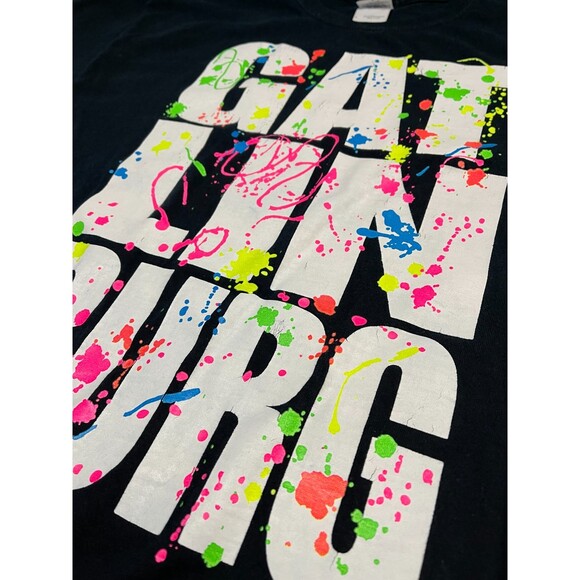 VTG Gatlinburg TN 80s 90s Neon Splatter Paint Destination T Shirt Unisex Adult L - Picture 4 of 9